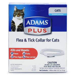 Adams Plus Flea & Tick Collar for Cats 7-Months Protection White