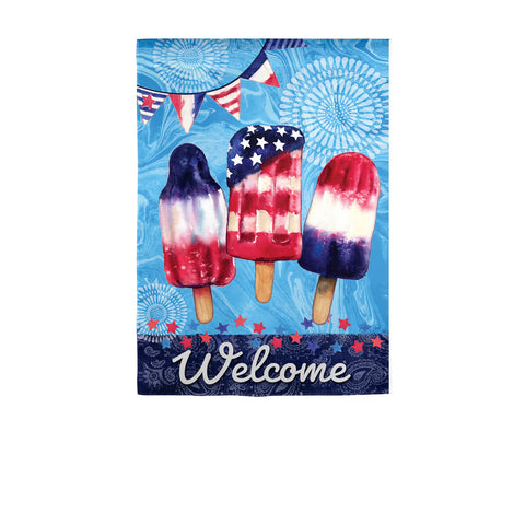 Evergreen Patriotic Popsicles Garden Flag #14ES9839