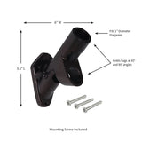 Black Finish 2-Position Cast Iron House Flag Bracket #03049