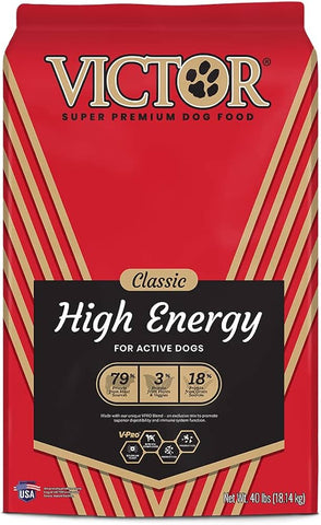 Victor Hi Energy Dry Dog Food 40lb Red #08632335