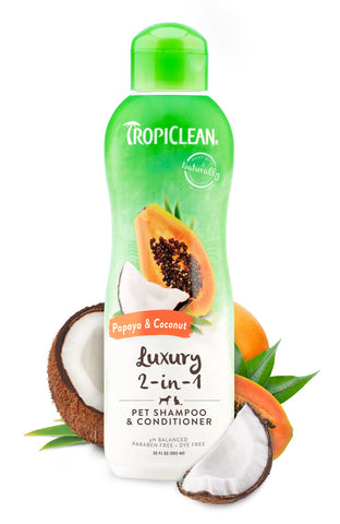 TROPICLEAN LUXURY 2-IN-1 PET SHAMPOO & CONDITIONER 20oz #014797