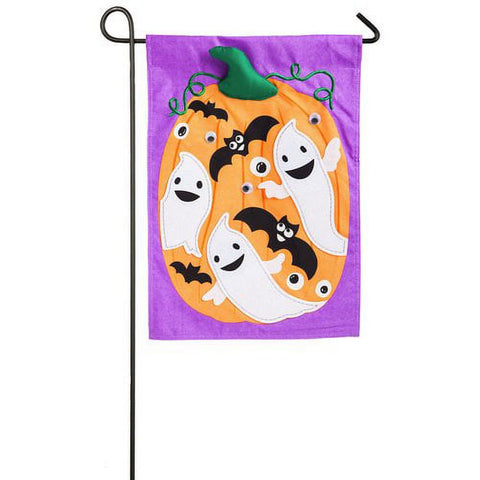 Pumpkin Ghosts 2-Sided Garden Flag #14L4499BL