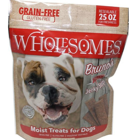 WHOLESOMES GRAIN FREE MOIST PORK TREATS FOR DOGS 25oz #055038