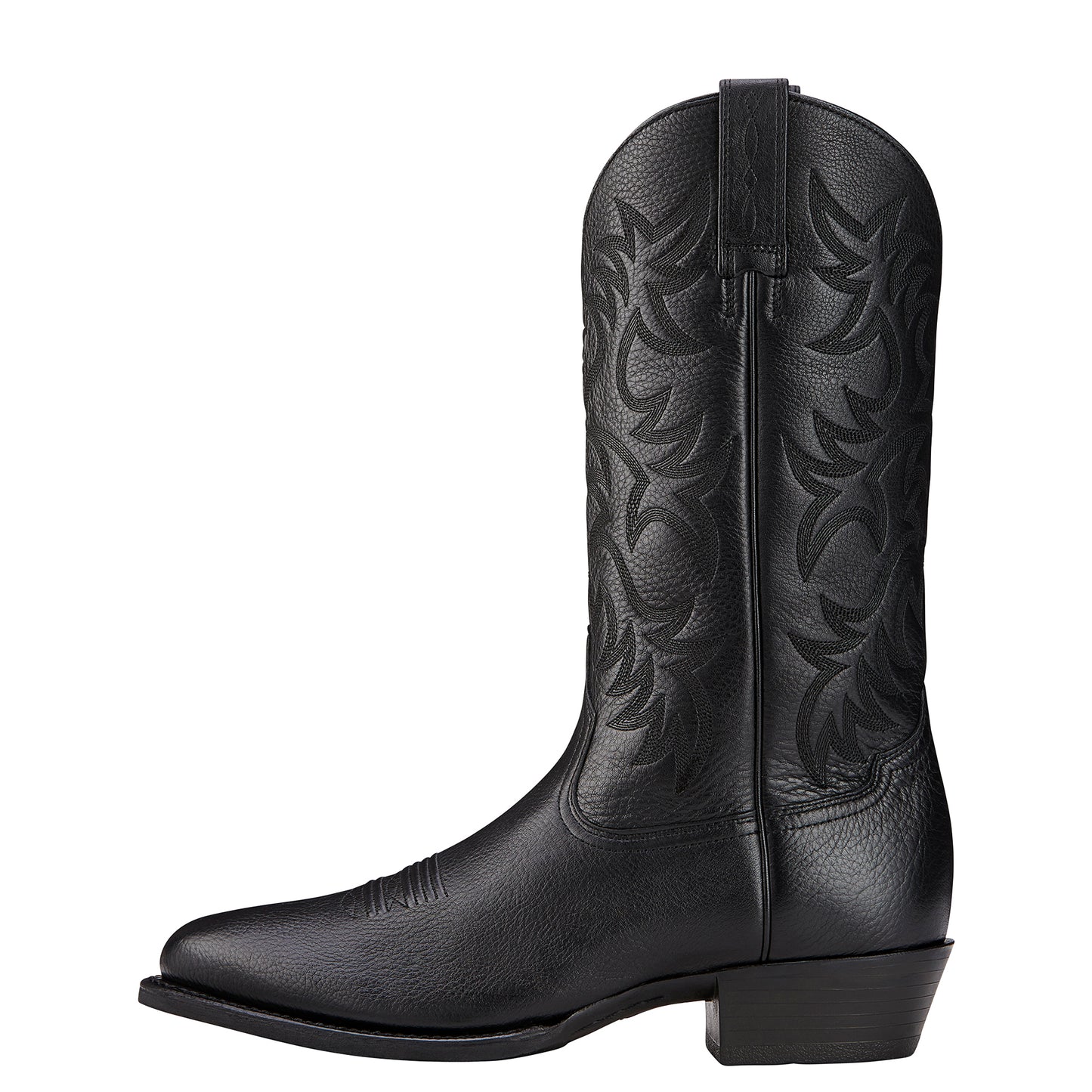 Ariat Men's Heritage Western R Toe Boot Black Deer tan #10002218