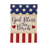 God Bless this Porch, Poly BURLAP GARDEN FLAG #14B4824