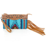 American Darling Saddle Blanket Fringe Clutch #ADBG344TANF