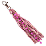 Key Clip  Snake Print Bead Bag Tassle #70953