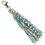 Key Clip  Snake Print Bead Bag Tassle #70953