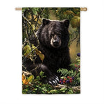 Black Bear Woods House Suede Flag #13S9353