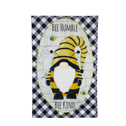 Bee Humble Bee Kind Gnome House Linen Flag #13L10343