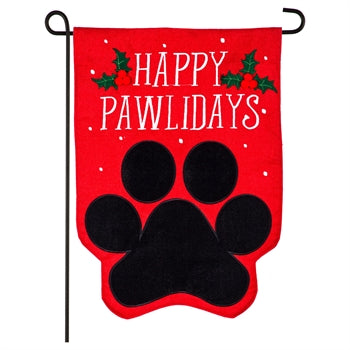 Happy Pawlidays Garden Burlap Flag #14B9386