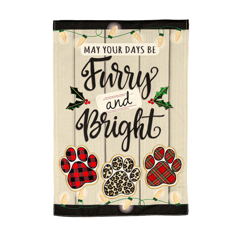 Evergreen Furry and Bright Garden Linen Flag  #14L10619