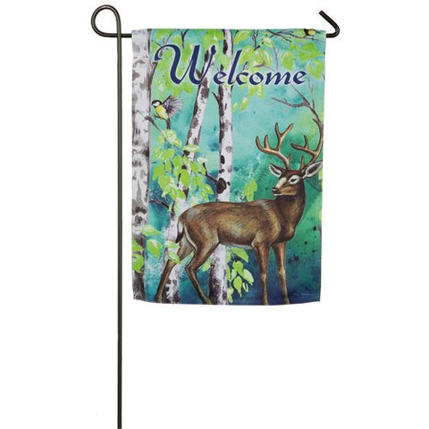 Deer and Birch Trees Garden Flag #14S4751