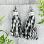 Earrings Plaid Tassel  #73825