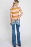 JEAN LADIES DISTRESSED MID RISE STRETCH FLARE WITH TROUSER HEM #T929MF