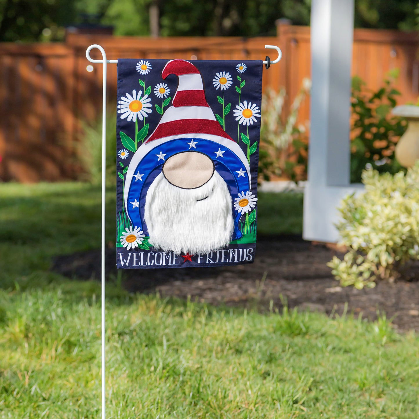 Patriotic Gnome Garden Applique Flag #169149