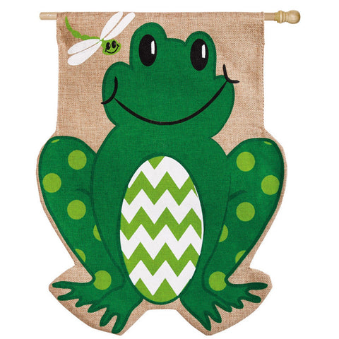 Evergreen Frog Garden House Flag #13B2975