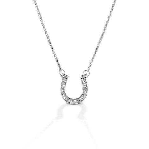 KELLY HERD PAVÉ HORSESHOE NECKLACE - STERLING SILVER #6N