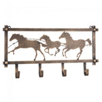 Horses and Barbwire Wall Rack in Hammered Finish #87-93145