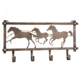 Horses and Barbwire Wall Rack in Hammered Finish #87-93145