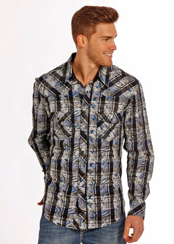 Rock & Roll Cowboy Men's Long Sleeve Snap Shirt #B2S8406