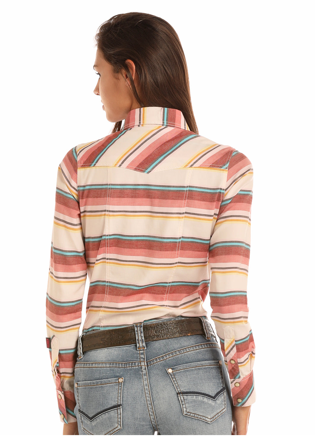 Rock & Roll Cowgirl Stripe Print Shirt  #B4S1147