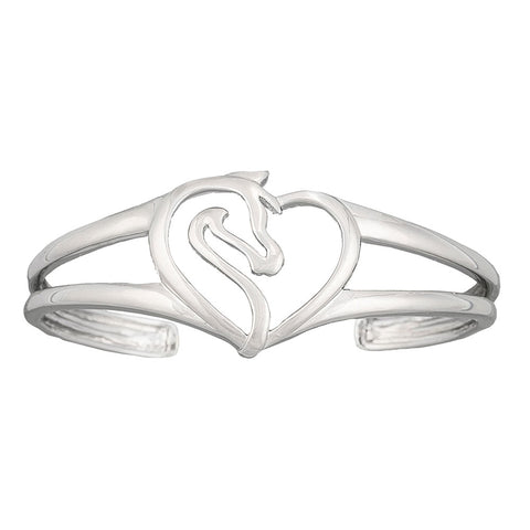 Equestrian Heart Cuff Bracelet #BC2504