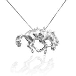 KELLY HERD BUCKING SADDLE BRONC PENDANT - STERLING SILVER #BRONC