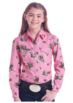 Rock N Roll Girls Retro Pink Snap Shirt #C6S6478