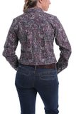 Cinch Ladies Burgundy Paisley Button Down Shirt #MSW9201008