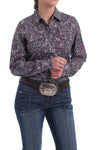 Cinch Ladies Burgundy Paisley Button Down Shirt #MSW9201008