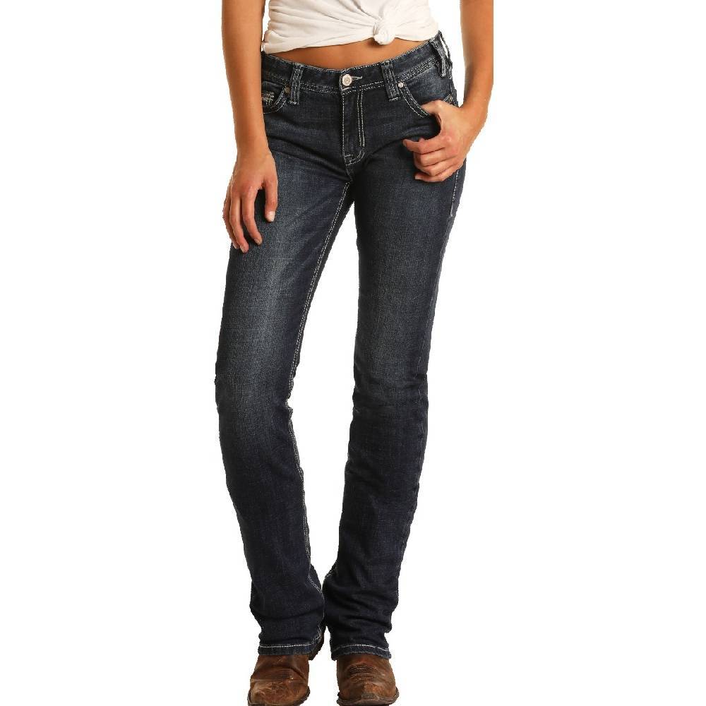 Rock and Roll Mid Rise Riding Jean Boot Cut #W7-5275