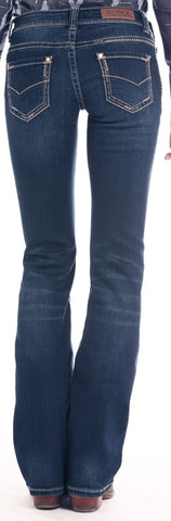 Rock & Roll Cowgirl Extra Stretch Riding Boot Cut Jeans #W7-2523