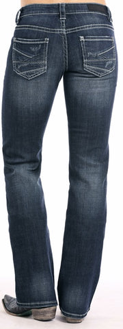 Rock & Roll Cowgirl Riding Boot Cut Jeans #W7-7675