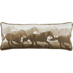 BROWN & WHITE RUNNING HORSE BODY PILLOW, 14X36 #PL1821