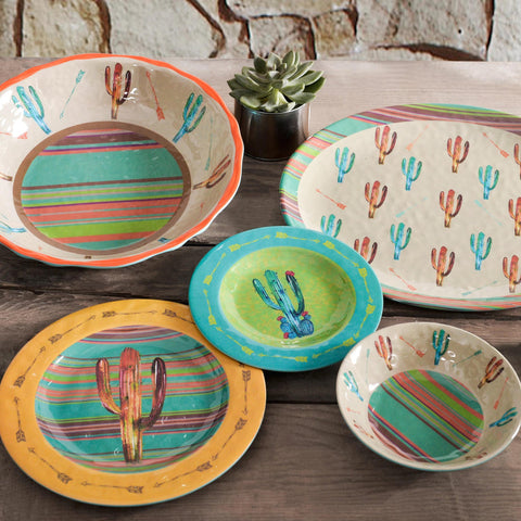 CACTUS 14-PC MELAMINE DINNERWARE #PK175614