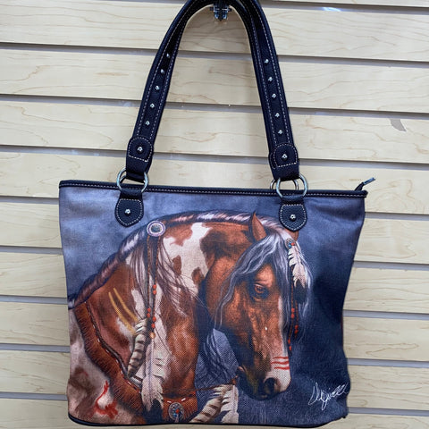 Large Tote War Horse Print #MW922-8112CF