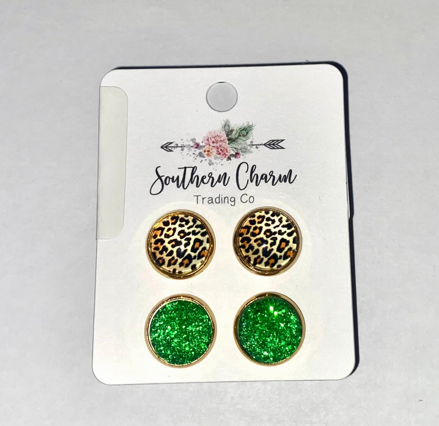 Earring Leopard St. Patty's Green #SC9