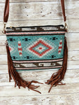 Purse Fringe Crossbody Tq Aztec #806-BA107TQ