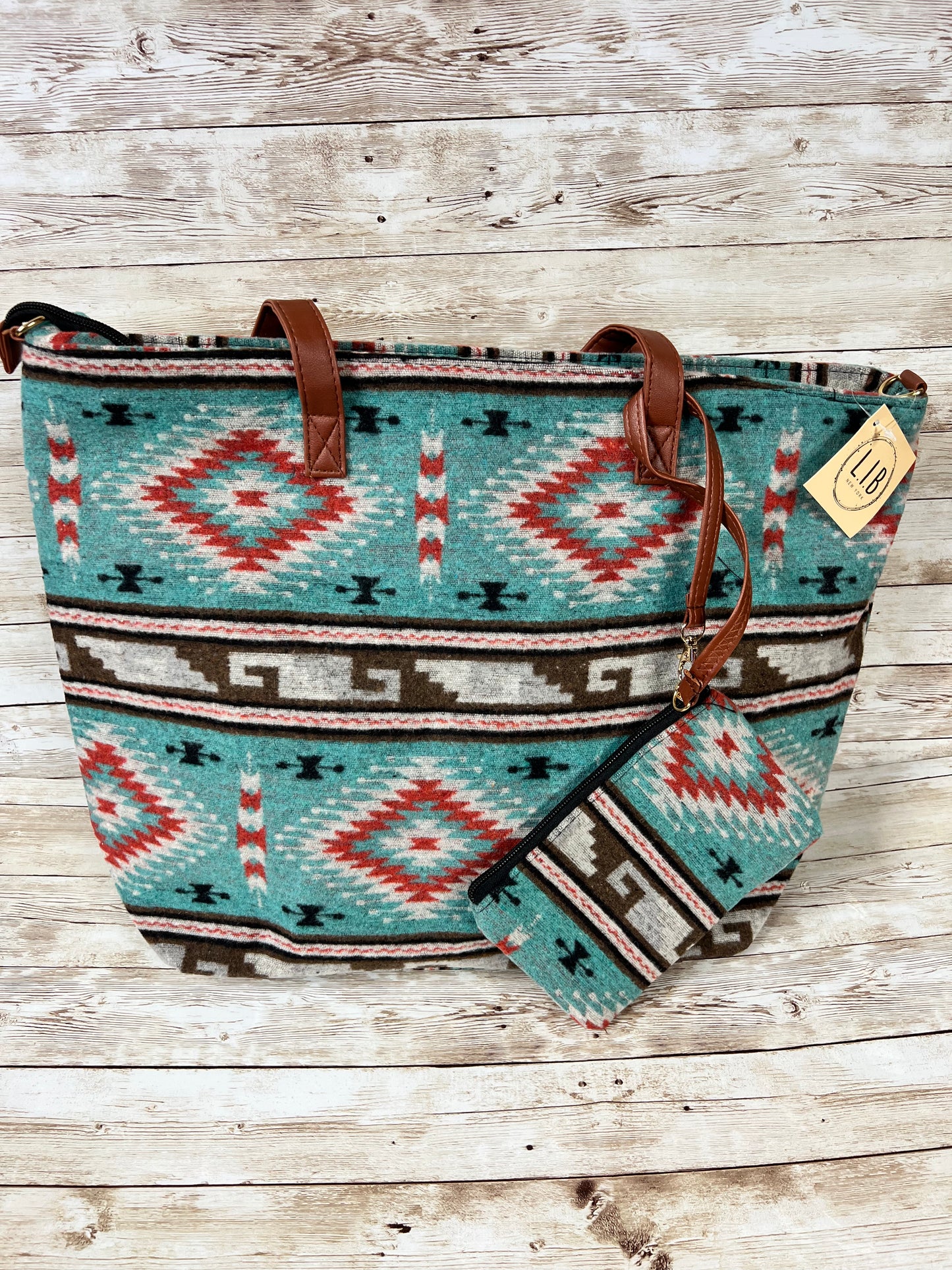 Weekend Tote Turq Aztec #806-BA04R