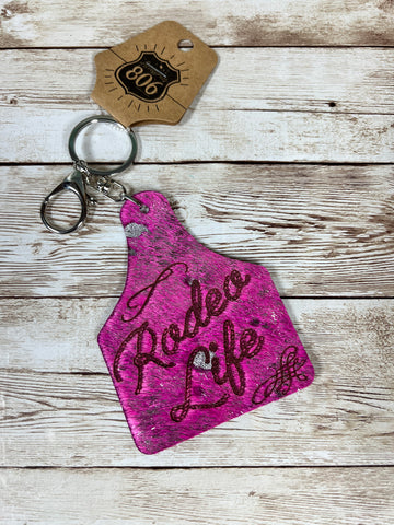 Key Chain Cow Tag #806-K012SPK