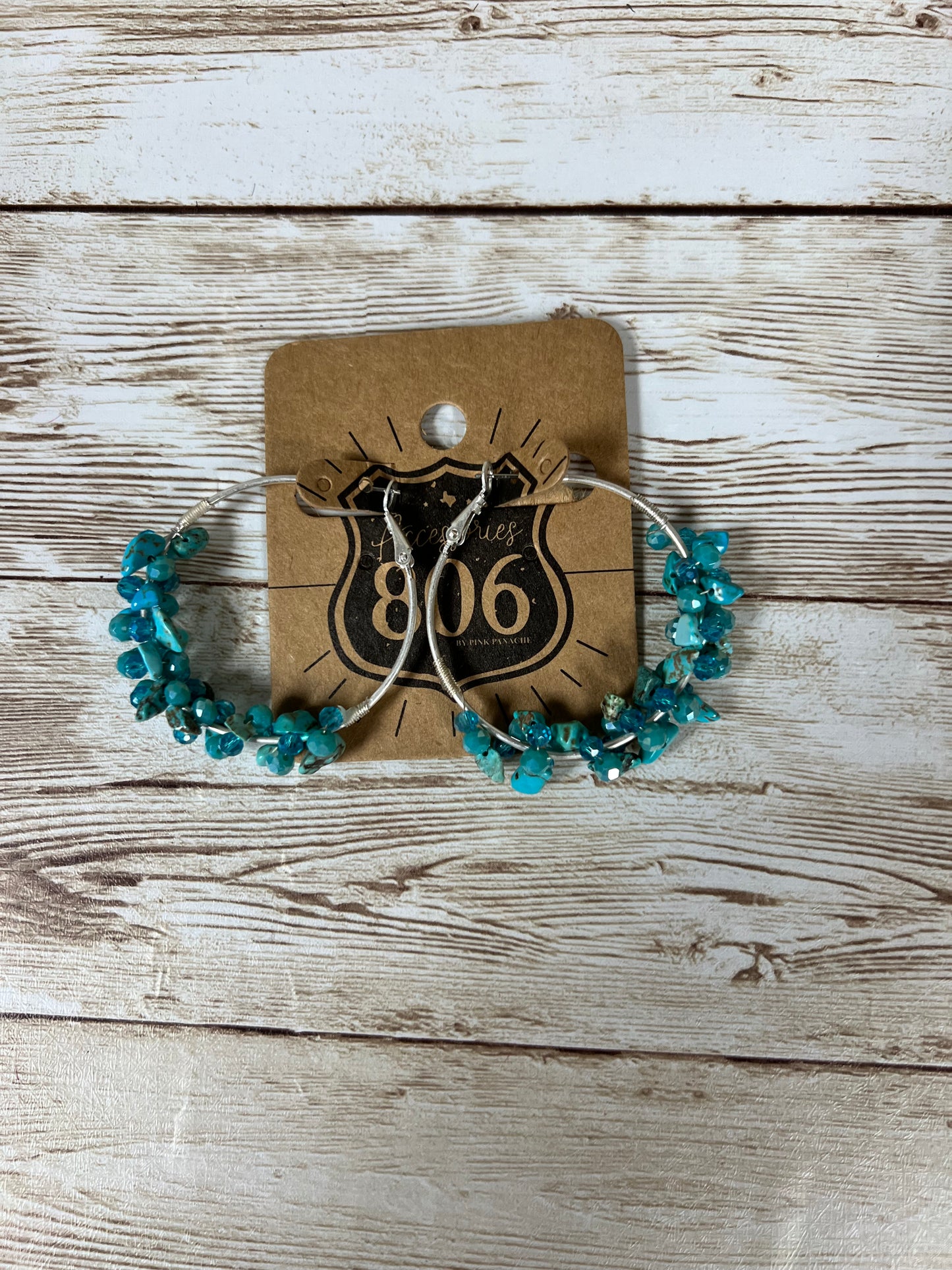 Earring Turquoise Hoops #806-E244STQ