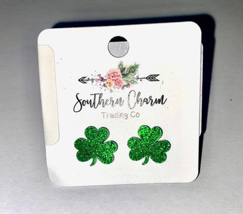 Earrings Sparkle Shamrocks #SC5