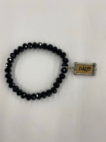 Bracelet Stretch Beaded w/Charm #BBC