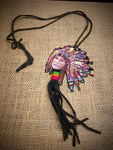 Indian Head Leather strap necklace