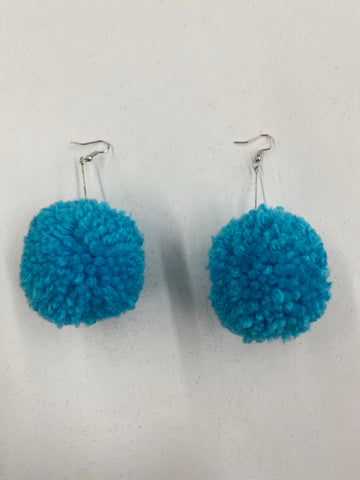 Pom Pom Earrings Turquoise #ERPP