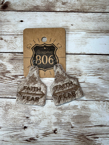 Earring Tag Faith over Fear #806-E260SWH