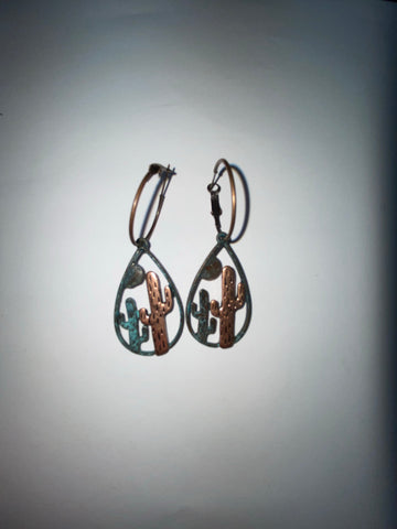 Earrings Copper Cactus #ERTC