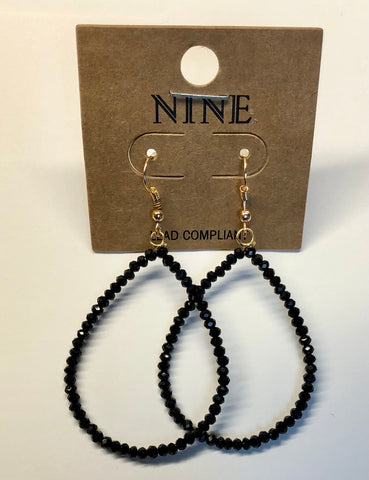 Earring's Beaded Teardrop #CE3135-BLK