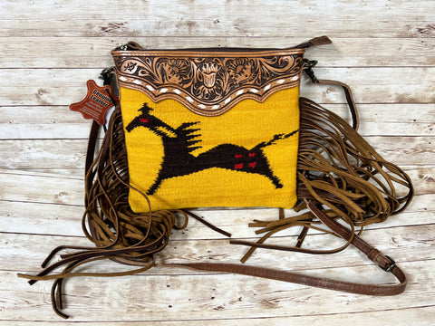 American Darling Saddle Blanket Horse Fringe Purse  #ADBG236Y